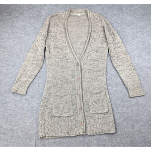 Poetry Cardigan Women 8 Baby Alpaca Linen Natural Fiber Duster Open Knit Minimal